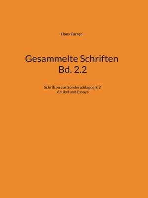 cover image of Gesammelte Schriften Bd. 2.2